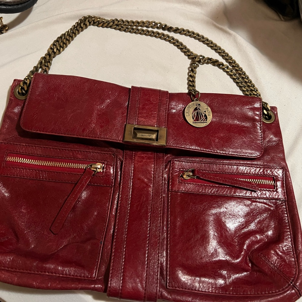 Lanvin Red Leather Hero Handbag